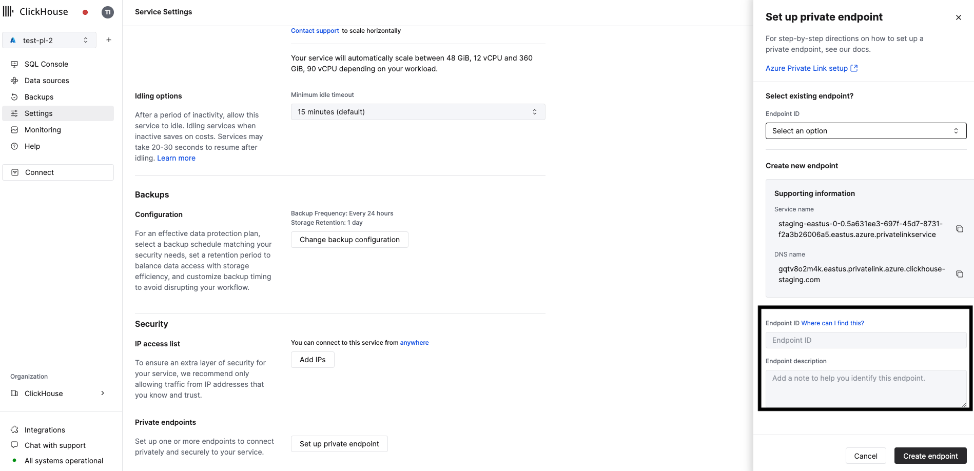 Private Endpoints 필터